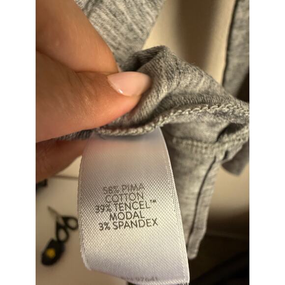 Pure Jill Gray Long Sleeve Top Size L Pima Cotton Tencel Modal Blend Lightweight - Picture 4 of 4